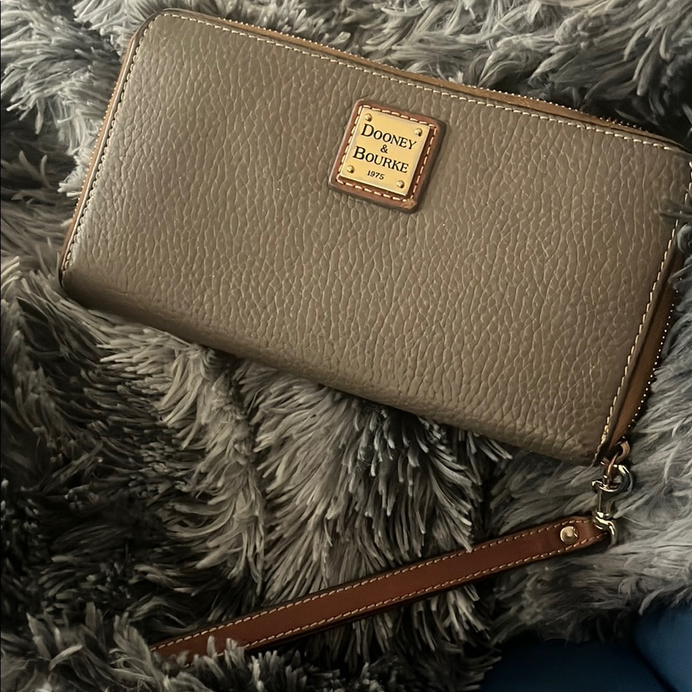 Dooney & Bourke Taupe Wristlet Wallet